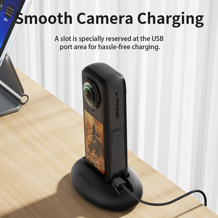 aMagisn Vertical Silicone Holder for Insta360 X5 X4 – Stable Mount Anti-Scratch Protection AD07