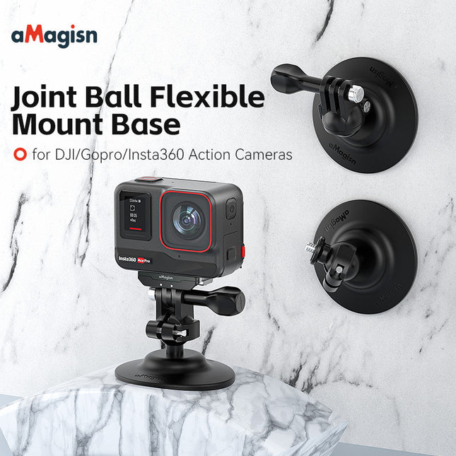 aMagisn Flexible Adhesive Mount Base Curved Flat Surface Holder GoPro Hero 13 12 11 10 9 Max etc OveerUps