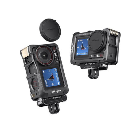 aMagisn Metal Frame for DJI Action 5/4/3 – Full Access Design with Cold Shoe & Buckle Lock
