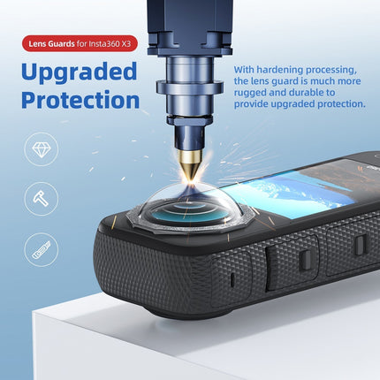 aMagisn Insta360 X3 Sticky Lens Guards – Ripple-Free, Scratch-Resistant, Tough Protective Set