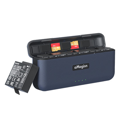aMagisn Portable Fast Charging Box for Insta360 Ace Pro 2 Batteries and SD Cards Organizer
