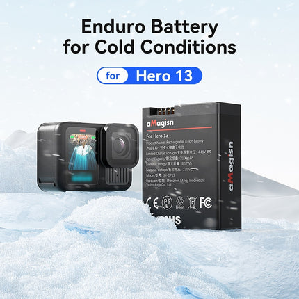 aMagisn Cold Weather Battery for GoPro Hero 13 – 2100mAh High Endurance Backup Pack
