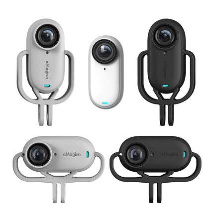aMagisn Shock-Absorbing Silicone Case Vertical/Horizontal for Insta360 GO 3 & GO 3S – Soft Mount