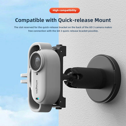 aMagisn Shock-Absorbing Silicone Case Vertical/Horizontal for Insta360 GO 3 & GO 3S – Soft Mount
