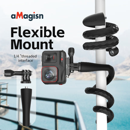 aMagisn Bendable Action Camera Hose Screw Mount Set GoPro Hero DJI Insta360 etc Accessory AM10