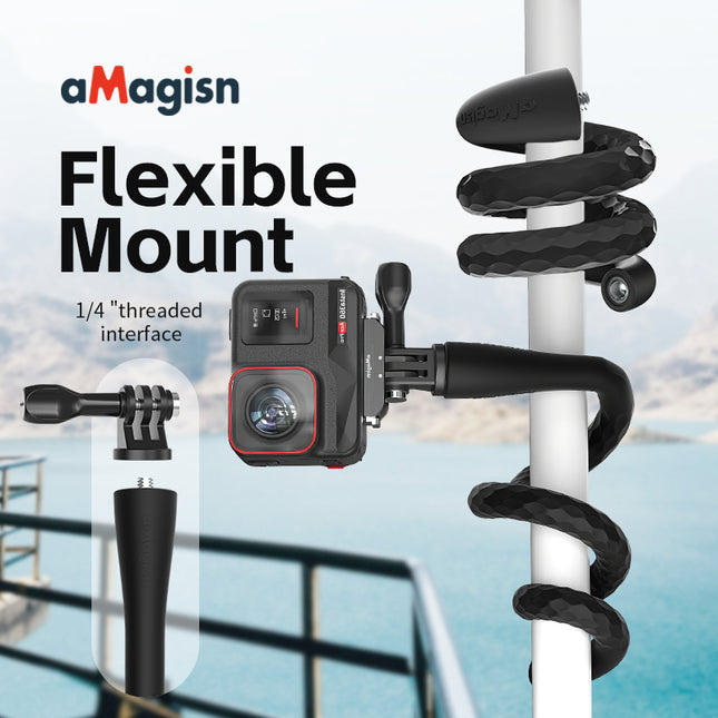 aMagisn Bendable Action Camera Hose Screw Mount Set GoPro Hero DJI Insta360 etc Accessory AM10