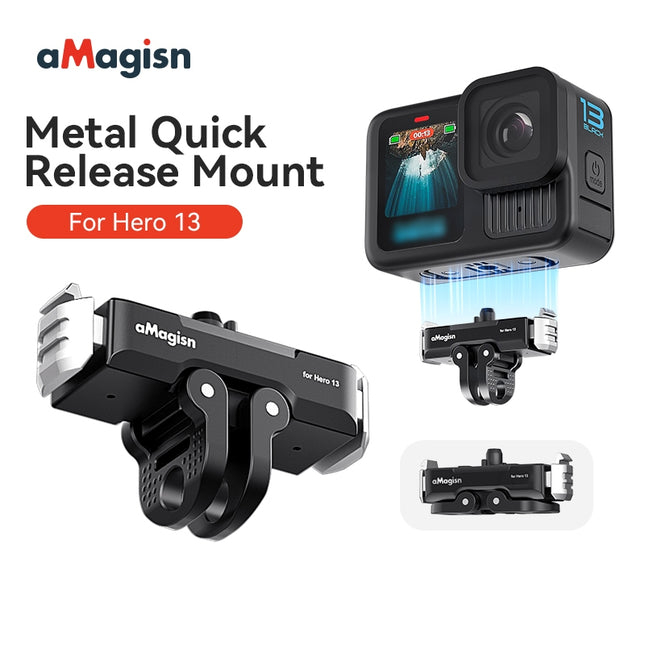 aMagisn GoPro Hero 13 Magnetic Quick Release Mount – Dual Mount Base for Action Cameras