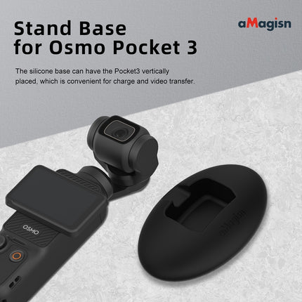 aMagisn Silicone Stand Base for DJI Osmo Pocket 3 – Anti-Slip Compact Desktop Holder Mount Accessory