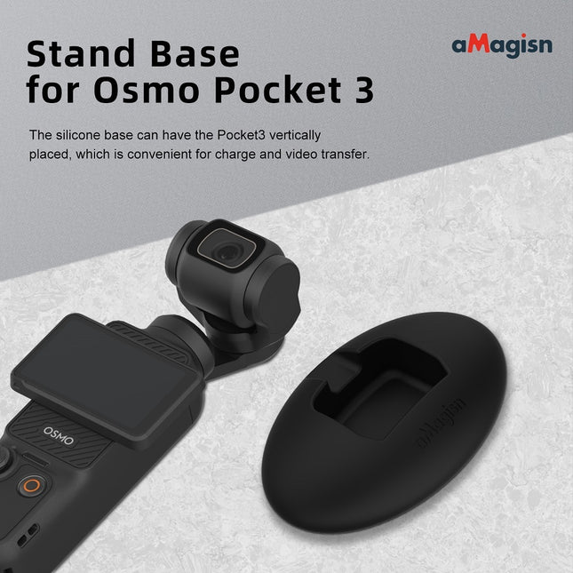 aMagisn Silicone Stand Base for DJI Osmo Pocket 3 – Anti-Slip Compact Desktop Holder Mount Accessory