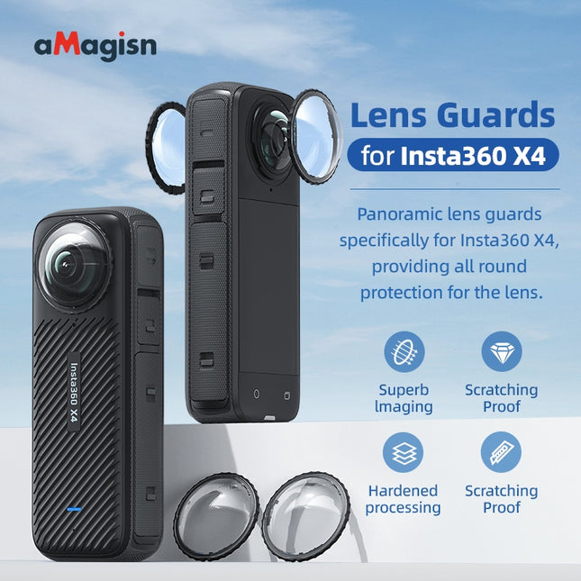 aMagisn Lens Guards Insta360 X4 Camera - Scratch Resistant Ultra-Wide Stitching Protection Accessory