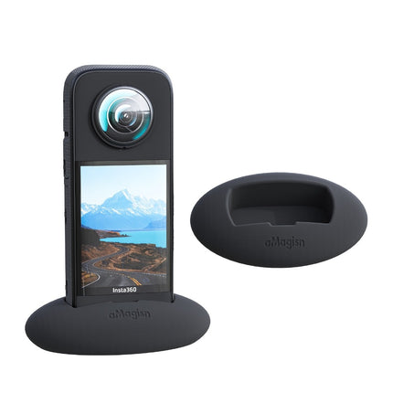 aMagisn Silicone Stand Base Holder for Insta360 X3 Anti Slip Desktop Support OveerUps