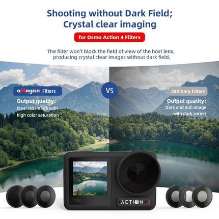 aMagisn ND UV CPL Filter Set for DJI Action 5 Pro 4 3 – Waterproof Scratch-Resistant Lens Kit