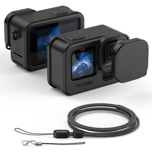 Telesin Silicone Protective Cover Case w/ Strap GoPro Hero 13, 12, 11, 10, 9 Cameras S6-PTC-010-TGP Telesin
