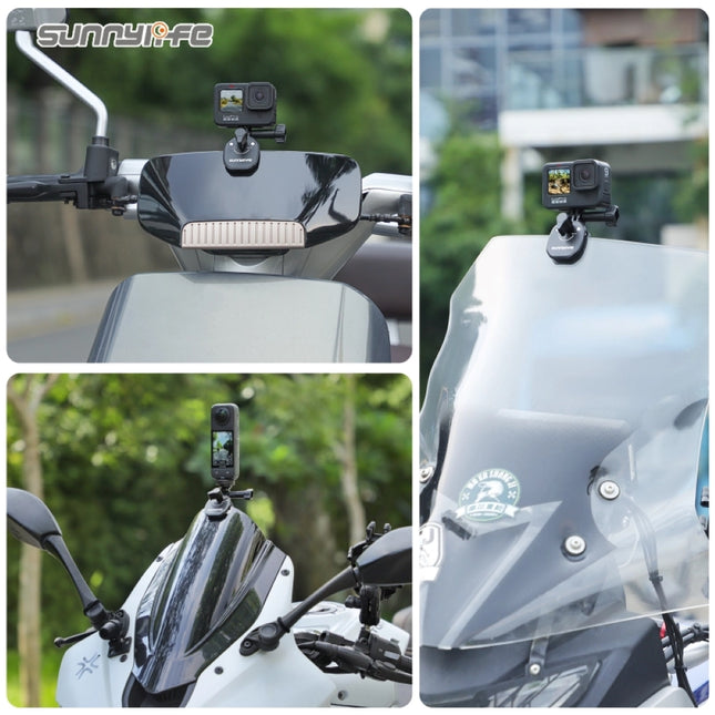 Sunnylife Metal Windscreen Clamp Mount for Action Cameras Gopro, DJI Osmo, Insta360, SJCAM, etc ZJ846 Sunnylife