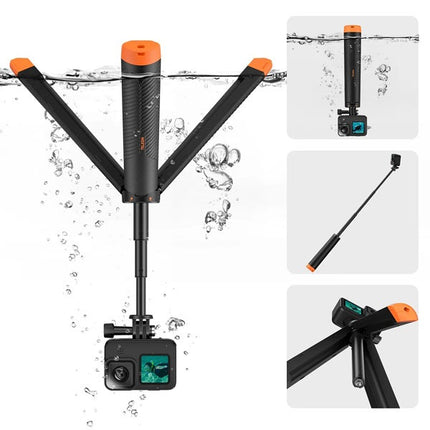 Telesin Floating Extendable Stick Monopod w/ Tripod Stand for Action Camera Telesin