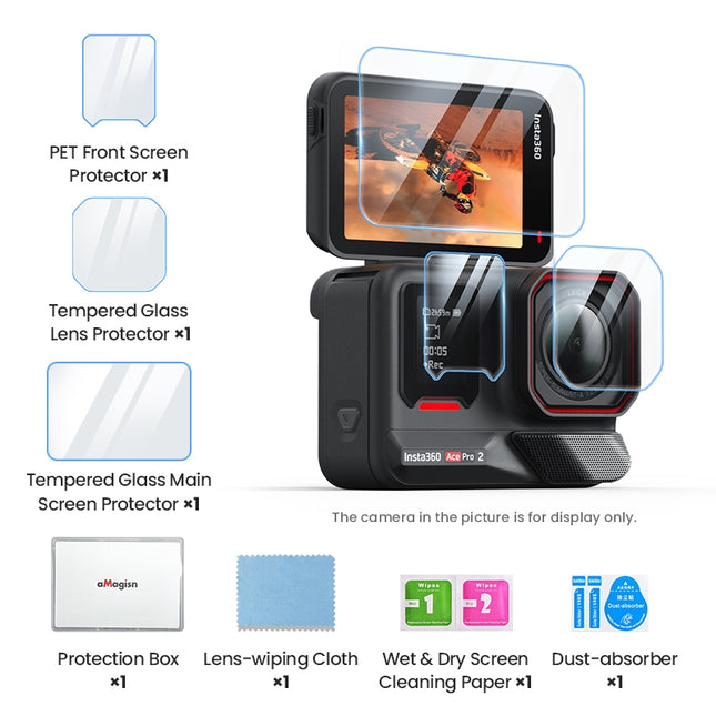 aMagisn Tempered Glass Protector for Insta360 Ace Pro 2 Camera AC25 aMagisn