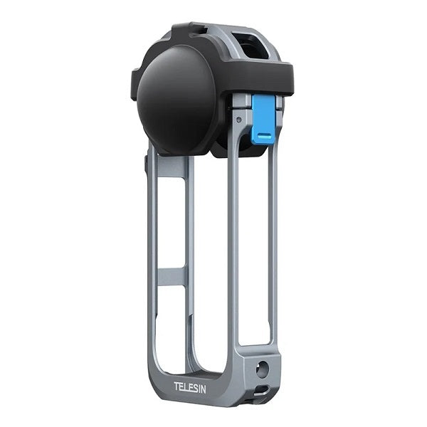 Telesin Aluminum Frame Cage Cold Shoe with Lens Cap for Insta360 X5 Camera S6-FMS-19-TIS