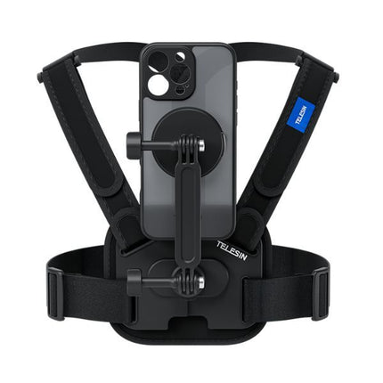 TELESIN MagSafe Chest Strap Dual-Lock Shock Adjustable Angle FOV for iPhone 16 Pro/Pro Max