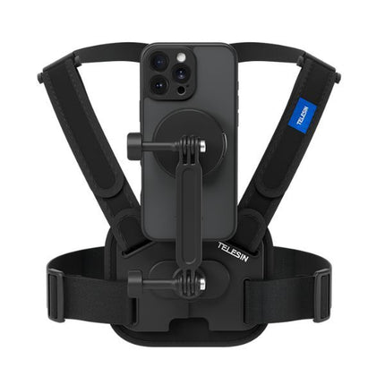 TELESIN MagSafe Chest Strap Dual-Lock Shock Adjustable Angle FOV for iPhone 16 Pro/Pro Max