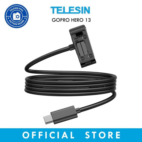 TELESIN Magnetic Charging Cable All-Weather w/ Side Cover for GoPro Hero 13 12 11 10 9 S6-CLC-01-TGP
