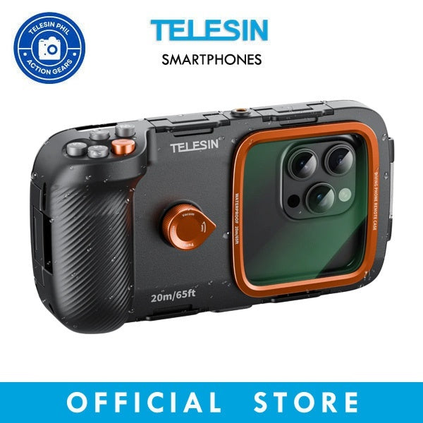 TELESIN Photography Underwater Diving Case IP68 w/ BT Remote for Smartphone 5.4-6.9 Device P4-WTP-06