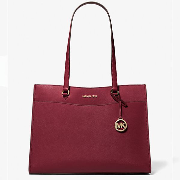 Michael Kors Jet Set Large Saffiano Leather Pocket Tote – Elegant Travel-Ready Women’s Bag