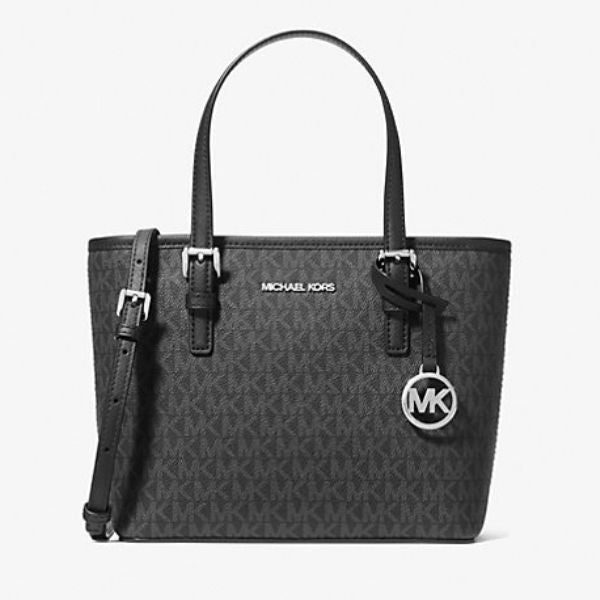 Michael Kors Jet Set Travel Extra-Small Top-Zip Tote – Logo Canvas Compact Women’s Bag