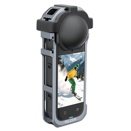 TELESIN Protective Frame Cage Cold Shoe Mount Full Body Case for Insta360 X5 Camera S6-FMS-19-TIS