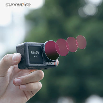 Sunnylife Aluminum Lens Filter CPL, ND, MCUV for DJI Osmo Action 5 Pro, 4, 3 Cameras OA5-FI901/OA5-FI934/OA5-FI904