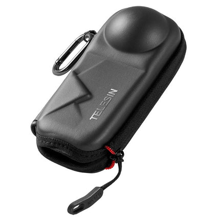 Telesin Mounting Portable Semi-Open Zipper EVA Bag w/ Carabiner for Insta360 X5, X4 Cameras S6-PRC-19-TIS