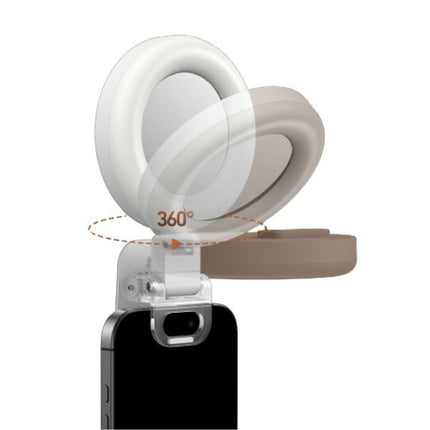Telesin Mini Clip-on Mirror Ring Light for Smartphone iPhone & Android Devices, Laptop P5-BGD-03