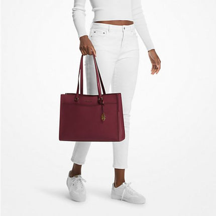 Michael Kors Jet Set Large Saffiano Leather Pocket Tote – Elegant Travel-Ready Women’s Bag