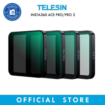 TELESIN CPL + ND8/16/32 Filter Set Aluminum Frame for Insta360 Ace Pro 2, Ace Pro S5-FLT-27-TIS