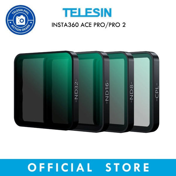 TELESIN CPL + ND8/16/32 Filter Set Aluminum Frame for Insta360 Ace Pro 2, Ace Pro S5-FLT-27-TIS