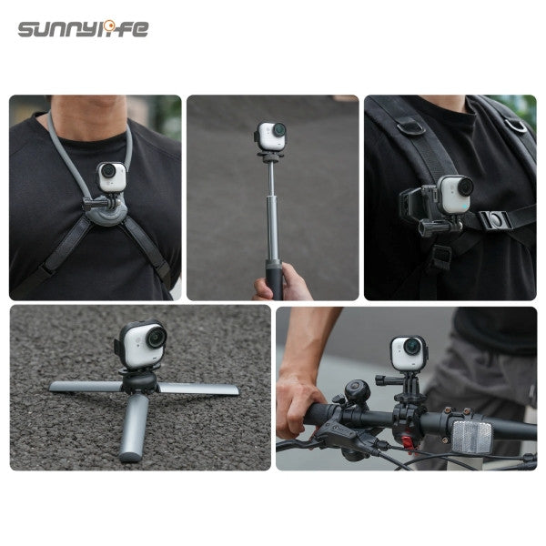 Sunnylife Foldable Vertical Horizontal Mount Protective Frame Case for Insta360 GO Ultra Camera OveerUps