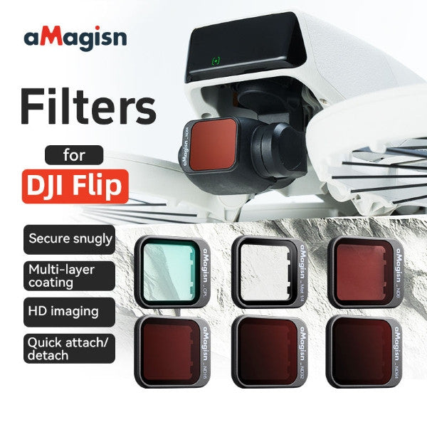 aMagisn ND8 ND16 ND32 CPL Filter Set for DJI Flip Drone Camera Lens Filters OveerUps