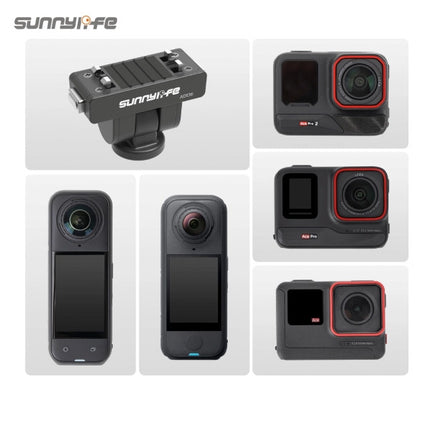 Sunnylife Magnetic Quick Release Adapter 180° Tilt 1/4 Mount for Insta360 X5 X4 Ace Pro Cameras OveerUps