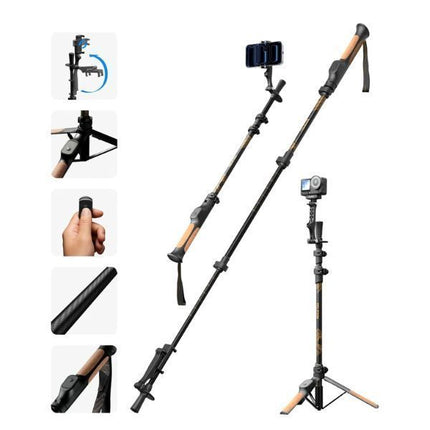 TELESIN TrekShot Carbon Fiber Selfie Stick Tripod for DJI Insta360 GoPro Smartphones P1-CSS-05 OveerUps
