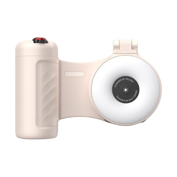 TELESIN Magnetic Camera Grip with Adjustable Fill Light for iPhone Android P5-MP-005WH OveerUps