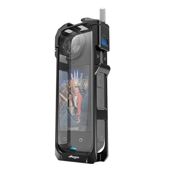 aMagisn Rabbit Cage Protective Frame with Silicone Lens Cover for Insta360 X5 Camera OveerUps