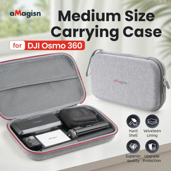 aMagisn Medium Carrying Case for DJI Osmo 360 Camera Hard Shell Travel Storage Bag OveerUps