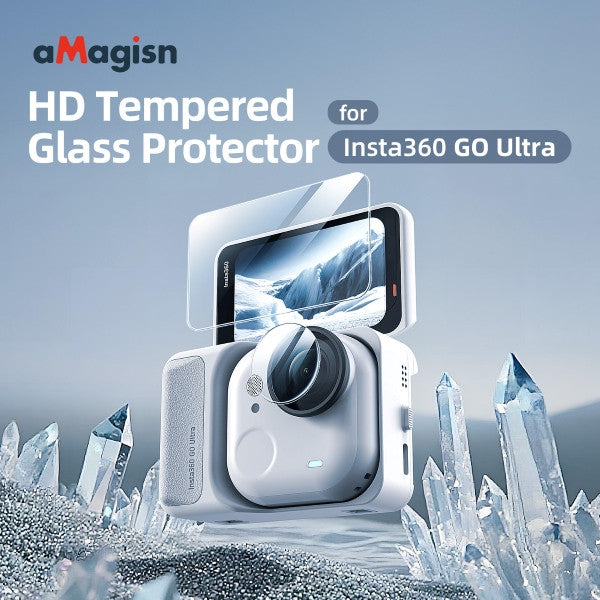 AMagisn 9H Anti Fingerprint Tempered Glass Film for Insta360 GO Ultra Screen Protector OveerUps