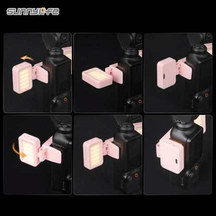 Sunnylife Tri-Color LED Fill Light for DJI Pocket 4P 4 3 Insta360 Luna Ultra Camera OveerUps