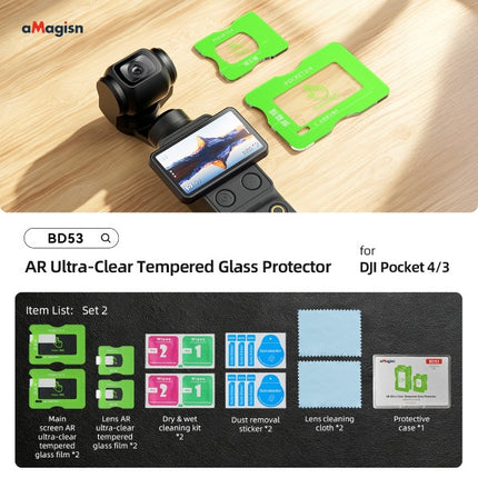 aMagisn High Transparency Tempered Glass for DJI Osmo Pocket 4 3 Screen Protection OveerUps