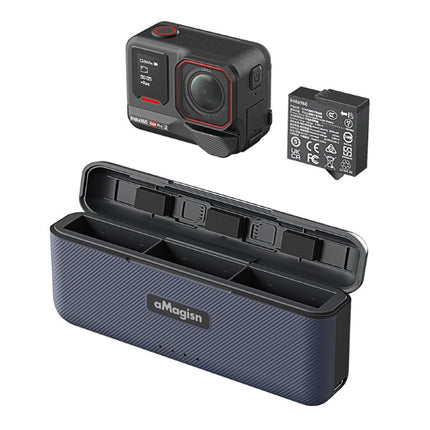 aMagisn Smart Battery Charger Case for Insta360 Ace Pro 2 3-Slot USB-C PD Fast Charging aMagisn