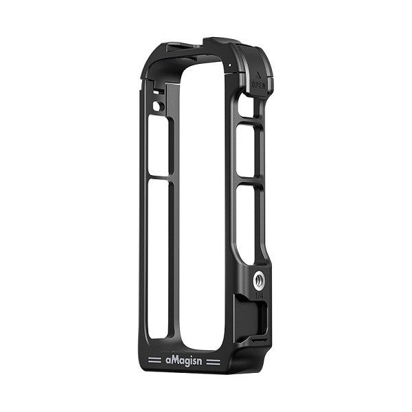 aMagisn Quick Release Camera Cage for Insta360 X4 1/4 Screw Cold Shoe Protective Frame OveerUps