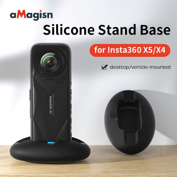 aMagisn Silicone Stand Base for Insta360 X4 X5 Anti Scratch Charging Dock Holder OveerUps