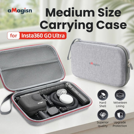 aMagisn Medium Carrying Case for Insta360 GO Ultra Portable Waterproof Storage Bag OveerUps