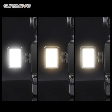 Sunnylife Tri-Color LED Fill Light for DJI Pocket 4P 4 3 Insta360 Luna Ultra Camera OveerUps