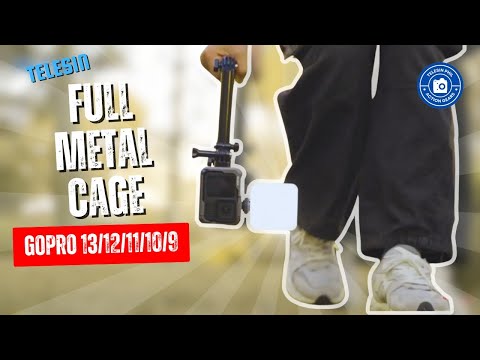 Telesin Metal Quick-Release Cold Shoe Full Frame Cage for Gopro Hero 13, 12, 11, 10, 9 Cameras S6-FMS-15-TGP